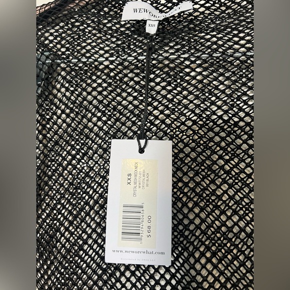 WeWoreWhat Black Mesh Mock Neck - Picture 2 of 8